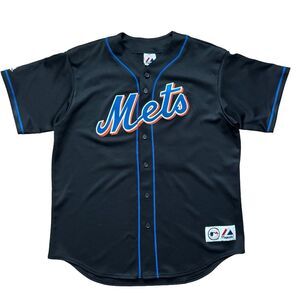 Vintage New York Mets Carlos Delgado #21 Black Alternate Jersey XL Majestic MLB